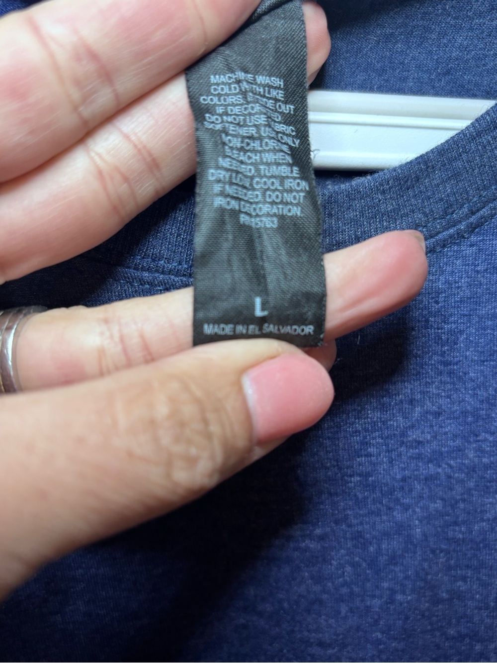 “Go Climb a Rock” Yosemite, Hanes Navy Blue Tee with orange text. Size YL. - Picture 4 of 5